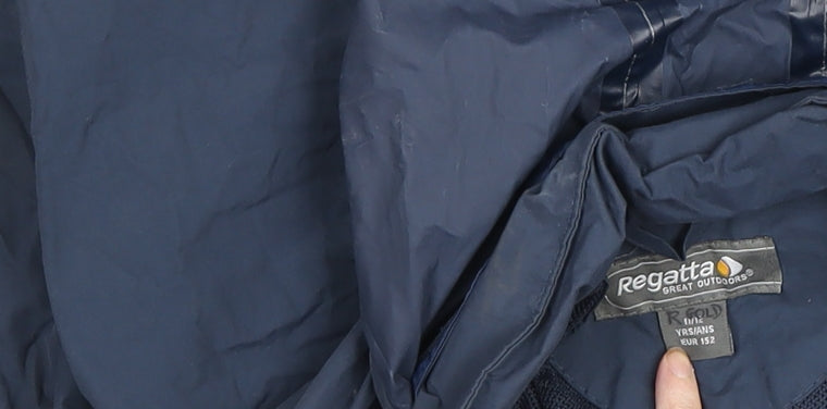 Regatta Boys Blue Waterproof Hooded Rain Coat Jacket Age 12 EUR 152