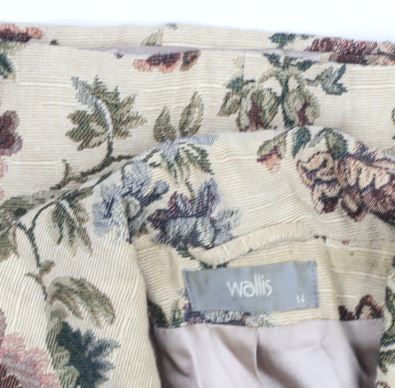 Wallis Womens Beige Floral Short Blazer Jacket Size 14