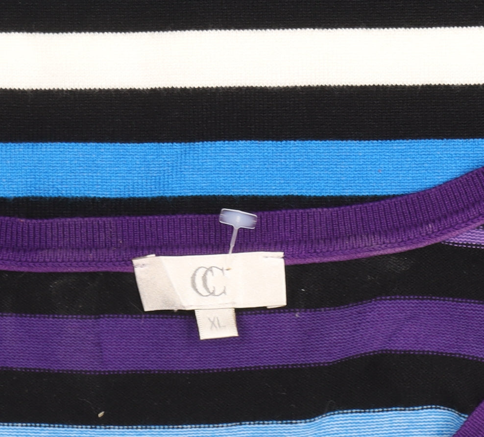 Country Casuals Women’s Multicoloured Striped Crew Neck Pullover Jumper XL