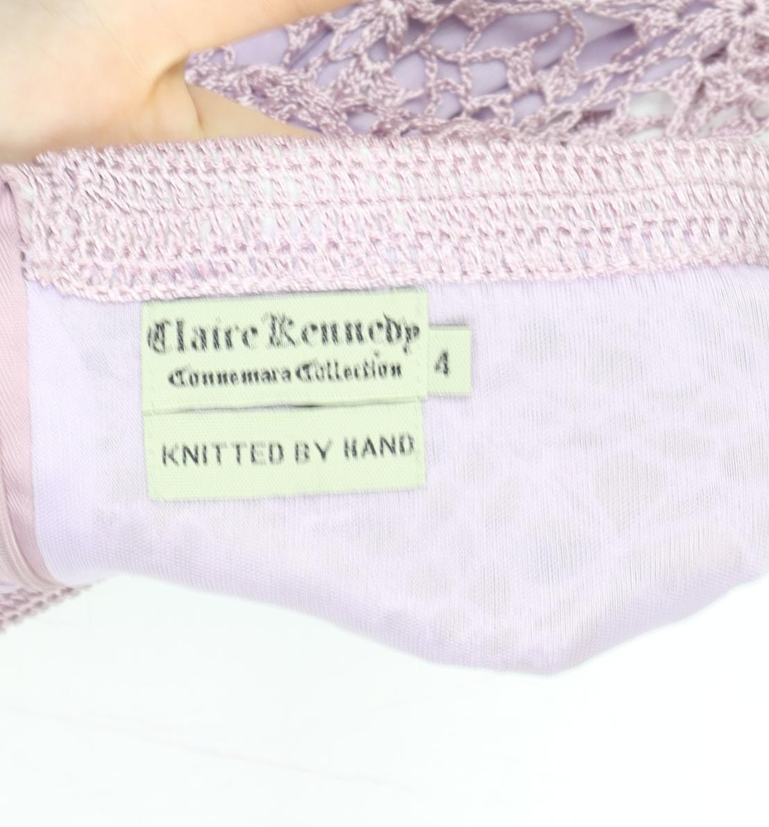 Claire Kennedy Women’s Purple Handmade Crochet Knit Skirt Size 4