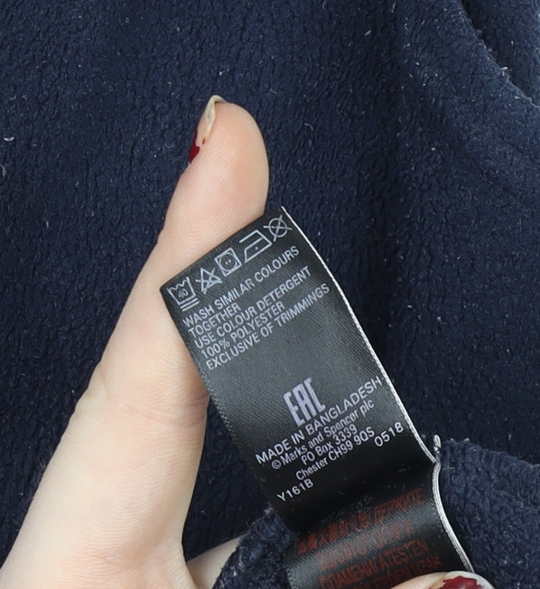 Marks & Spencer Women's Blue Fleece Zip Waistcoat Size 14