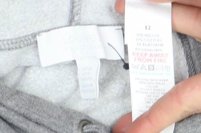 Marks & Spencer Women Grey Lounge Hooded Tunic Sweatshirt Size 12