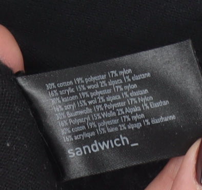 Sandwich Women Black Knit Roll Neck Long Sleeve Shift Dress M