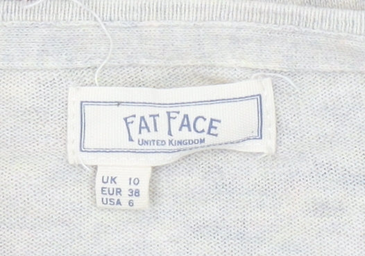 FatFace Womens Beige Bird Print Cotton Jumper Size 10