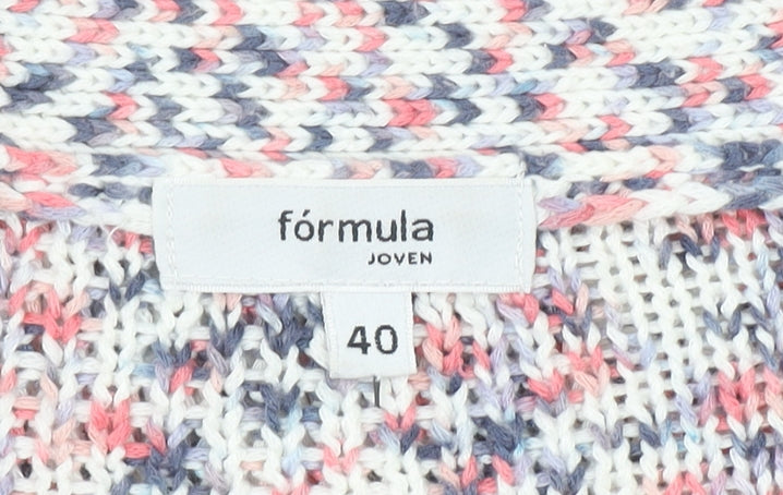 Fórmula Joven Women's Multicoloured Knit V-Neck Cardigan Size 12