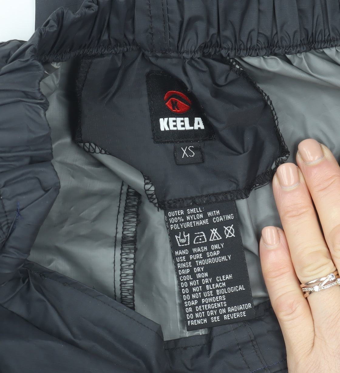 Keela Men’s Black XS Waterproof Rain Trousers Lightweight Outdoor Wear