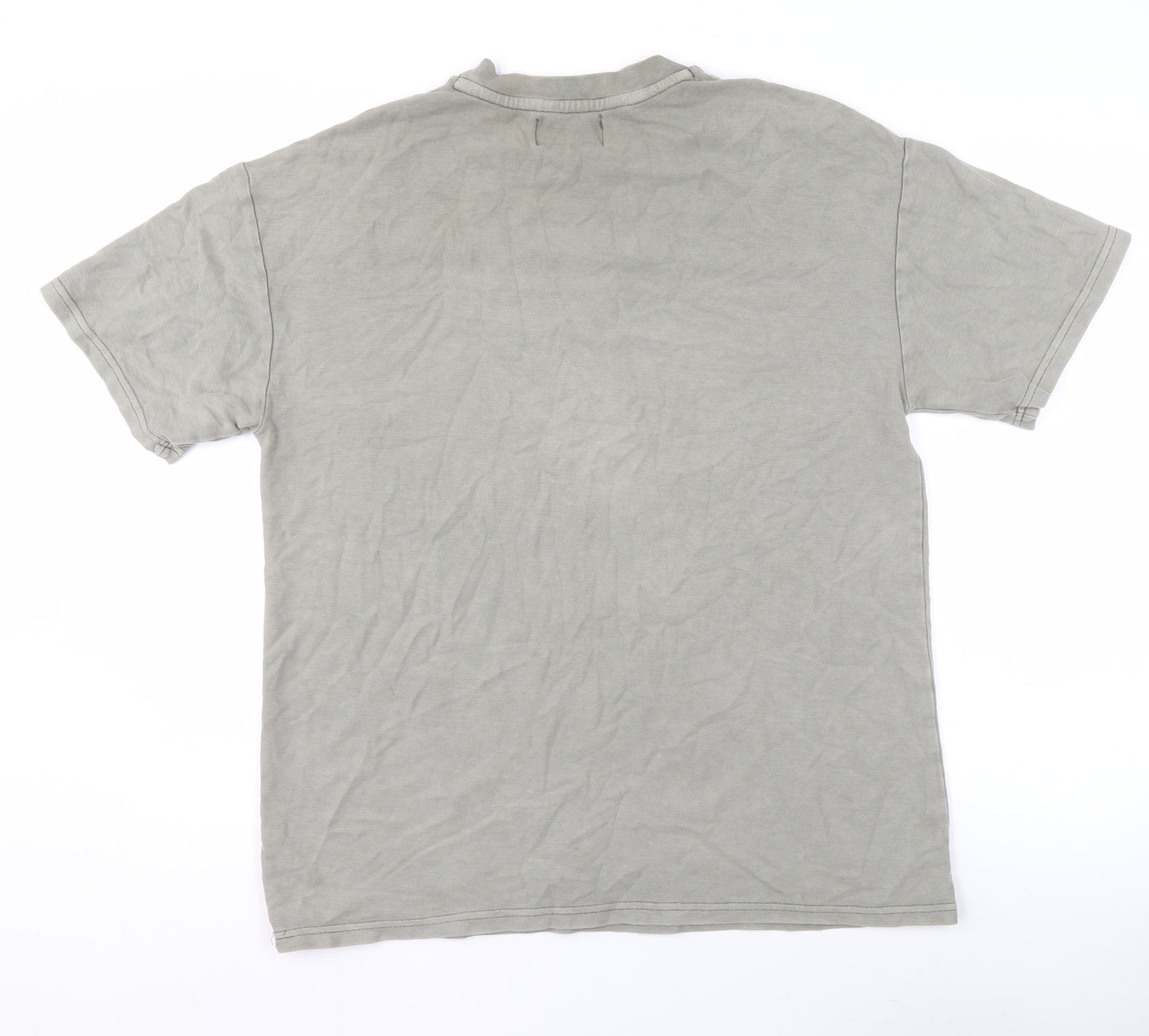 BONKERS Men's Grey Cotton Crew Neck Short Sleeve T-Shirt Size S