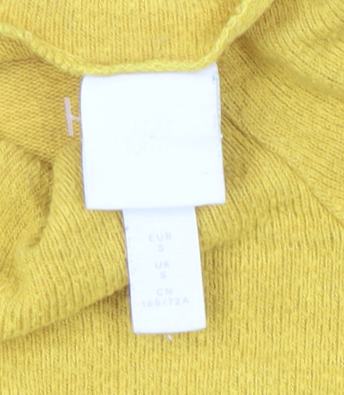 H&M Women's Yellow Mock Neck Knit Pullover Jumper Size S