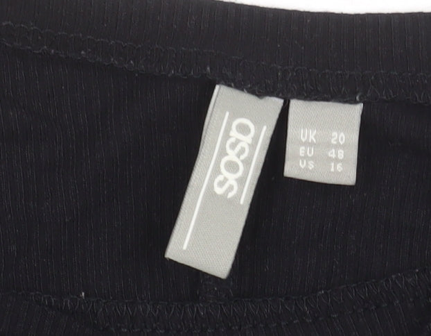 ASOS Women’s Black Long Sleeve Basic Jersey Top UK 20