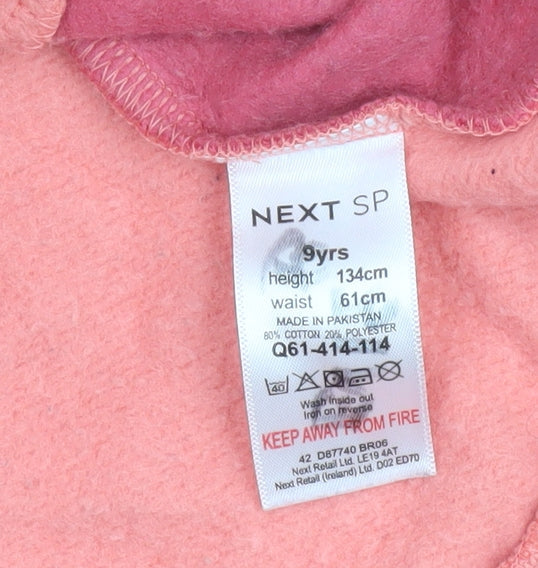 Next Girls Pink Colourblock Fleece Pullover Sweatshirt 9 Years