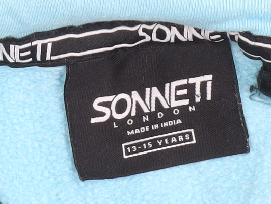 Sonnet London Boys Blue Cotton Pullover Hoodie 13-15 Years
