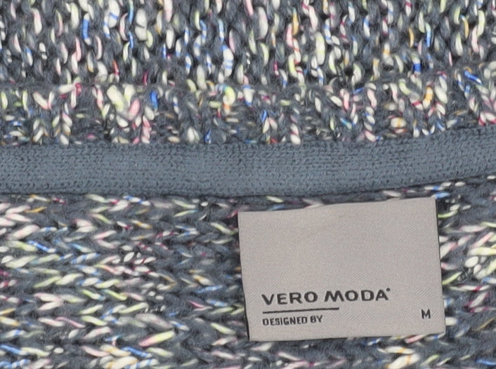 Vero Moda Women’s Grey Chunky Knit V-Neck 3/4 Sleeve Pullover Jumper M