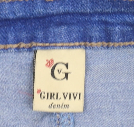 GIRL VIVI Women Blue Denim Knee Length Pencil Skirt Size 10