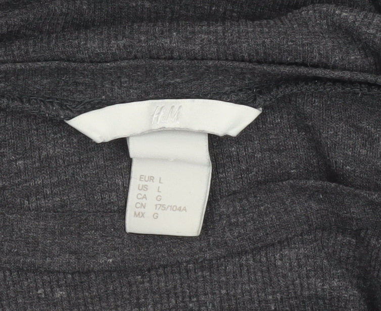 H&M Womens Grey Long Sleeve Basic Jersey T-Shirt Size L