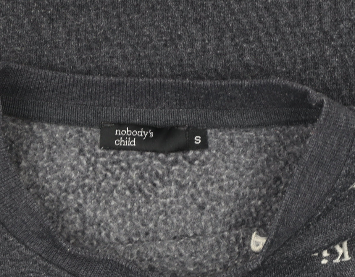 Nobody’s Child Women’s Grey Small Organic Cotton Blend Pullover Sweatshirt