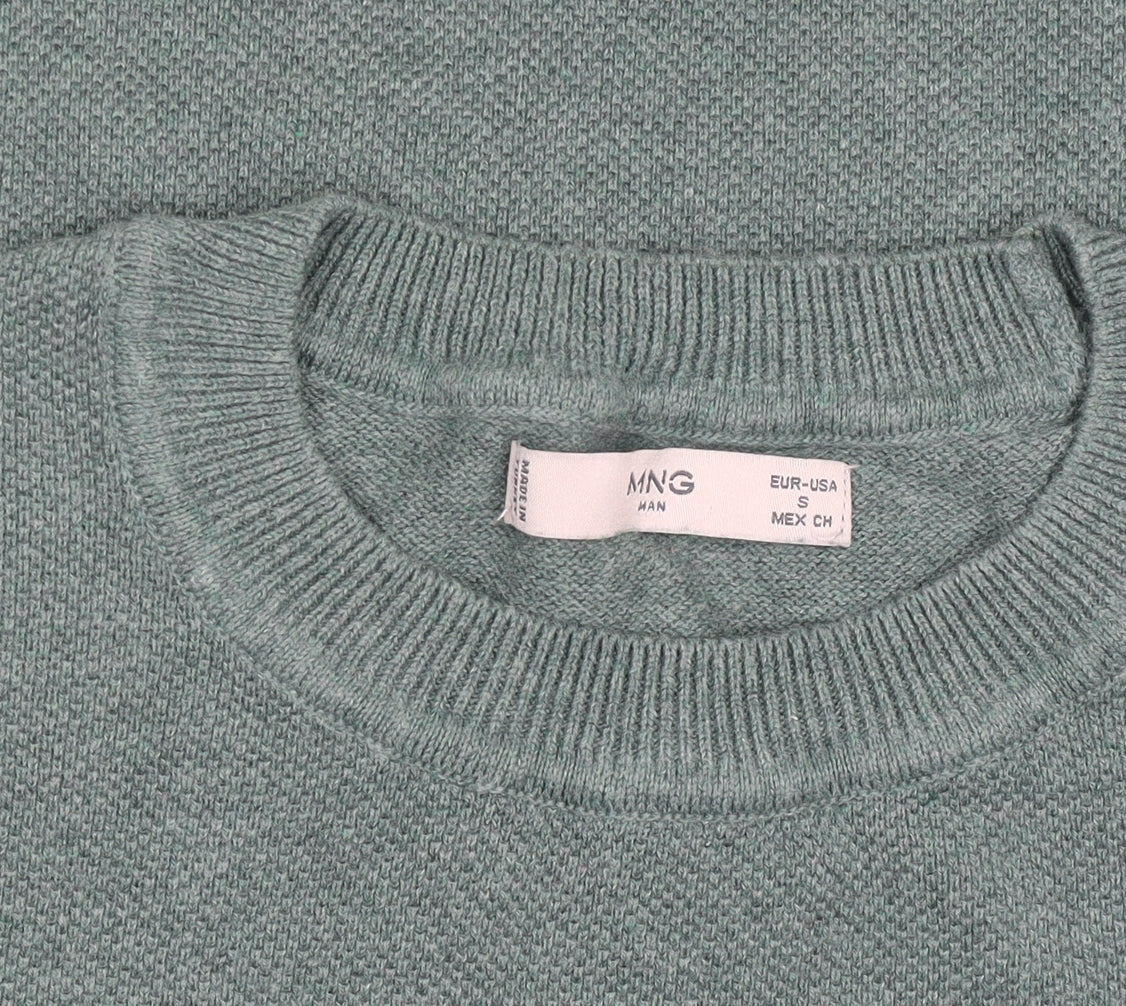 Mango Green Short Sleeve Crew Neck Knit T-Shirt Size S