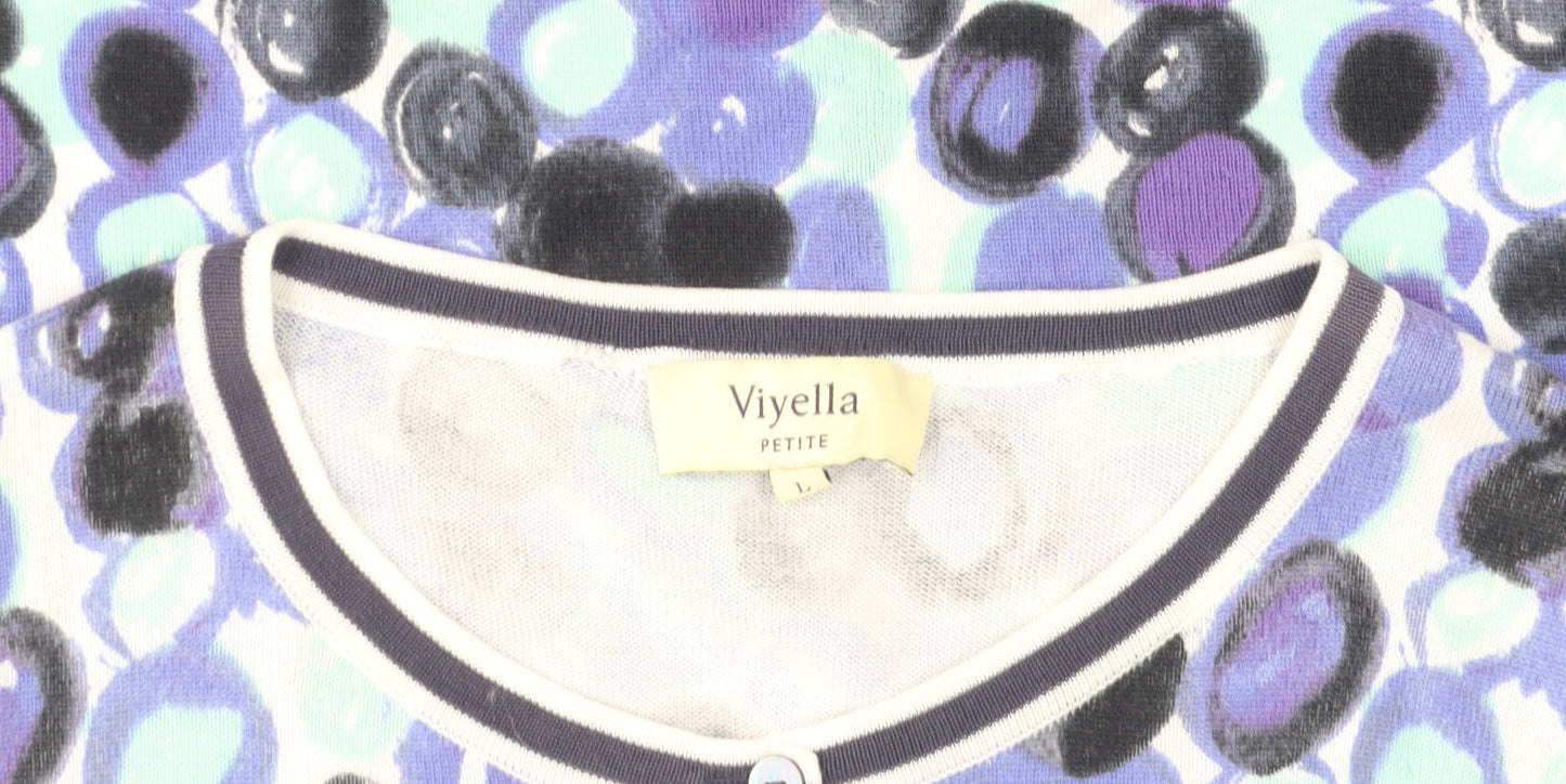 Viyella Women’s Multicoloured Petite L Cotton Button Front Cardigan