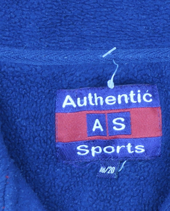 Authentic Mens Red Fleece 1/4 Zip Jacket Size L