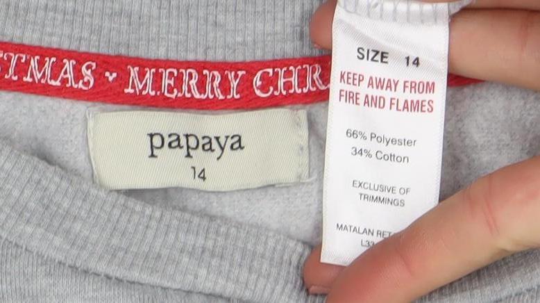 Papaya Womens Grey Sequin Christmas Pullover Sweatshirt Size 14