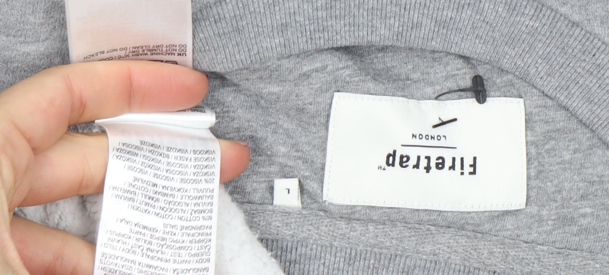 Firetrap Men’s Grey Crew Neck Pullover Sweatshirt Size L