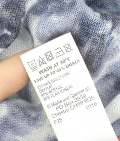 Marks & Spencer Women’s Blue Floral Open Knit Cardigan M