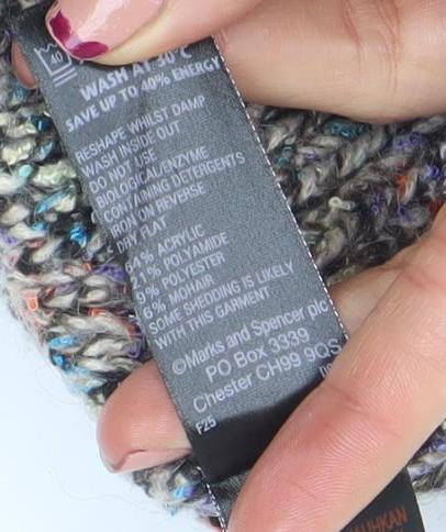 Marks & Spencer Women’s Multicoloured Chunky Knit Cardigan Size 8
