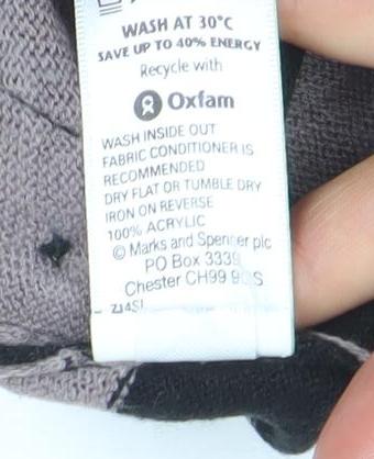 Marks & Spencer Womens Black Size 12 Striped Tunic Jumper