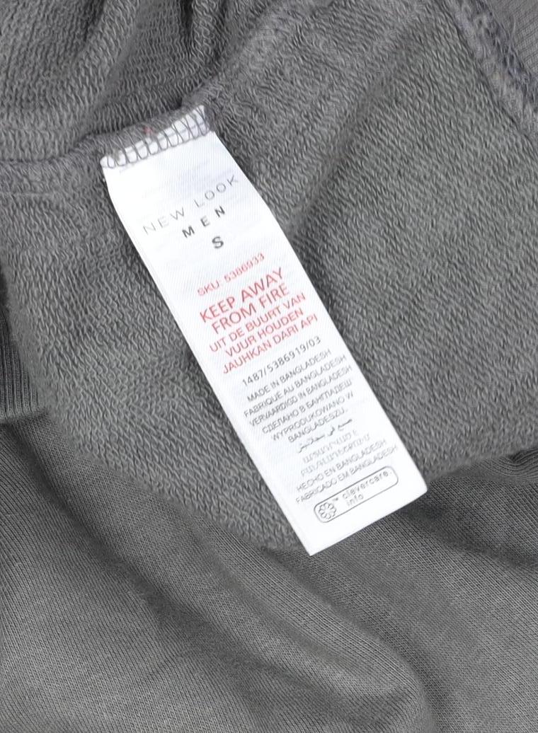 New Look Men Grey Pullover Hoodie Small Regular Fit