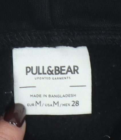 Pull&Bear Women's Black Medium Pullover Hoodie Sweatshirt
