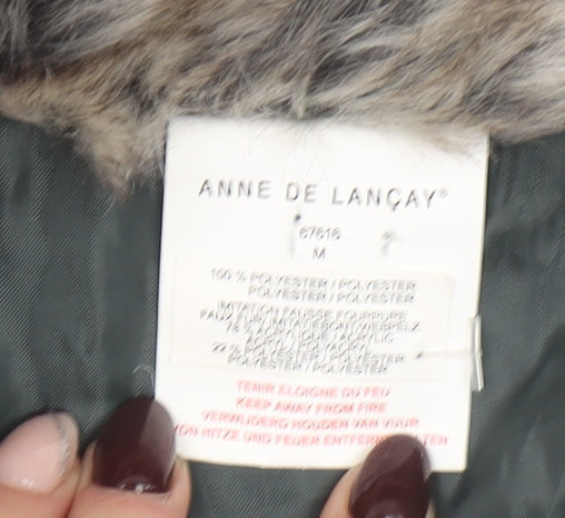 Anne De Lançay Women's Grey Quilted Hooded Puffer Coat M