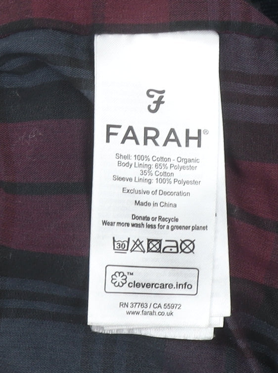 Farah Men's Black Organic Cotton Bomber Jacket L