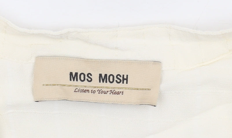 Mos Mosh Women Ivory Viscose Blouse S Tunic 3/4 Sleeve