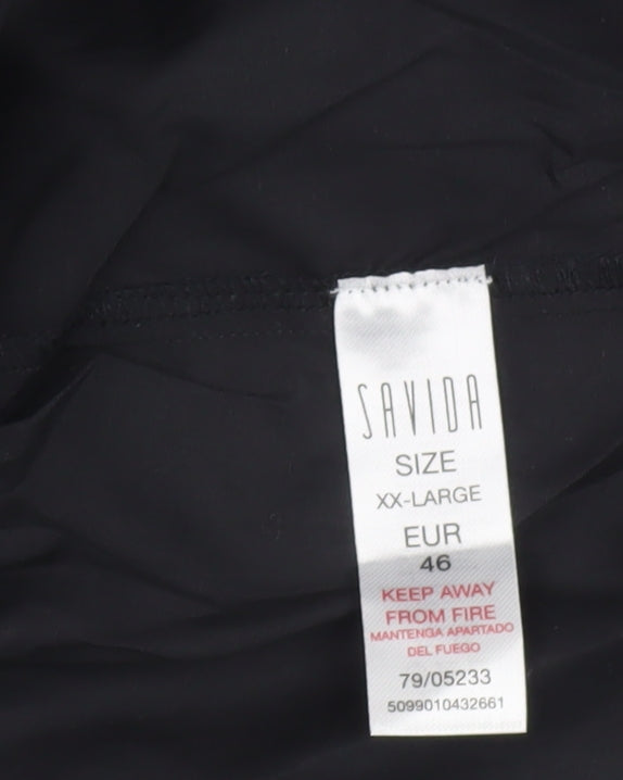 Savida Women’s Black Cotton Midi Slip Dress Size 18