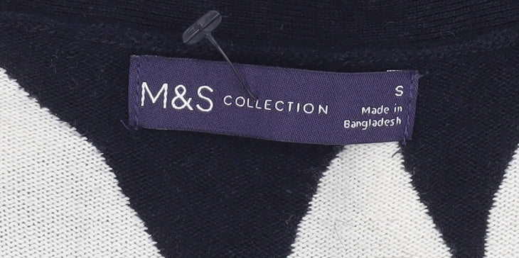 Marks & Spencer Women’s Black Viscose Linen Leaf Cardigan Size S