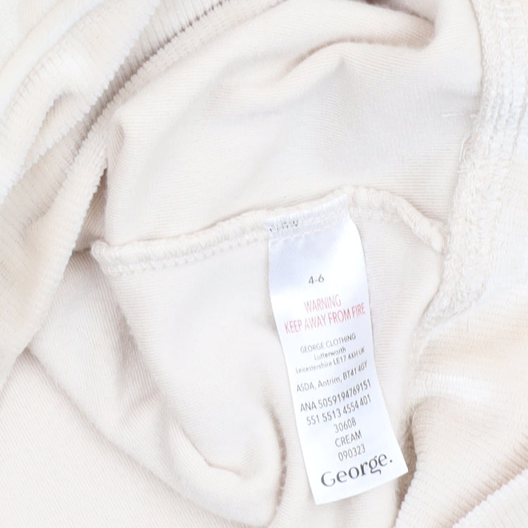 George Women’s Beige Velour Pullover Hoodie Size 4-6
