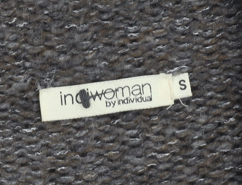 IndiWoman Brown Mohair Blend Chunky Knit Cape Jumper Women’s Small