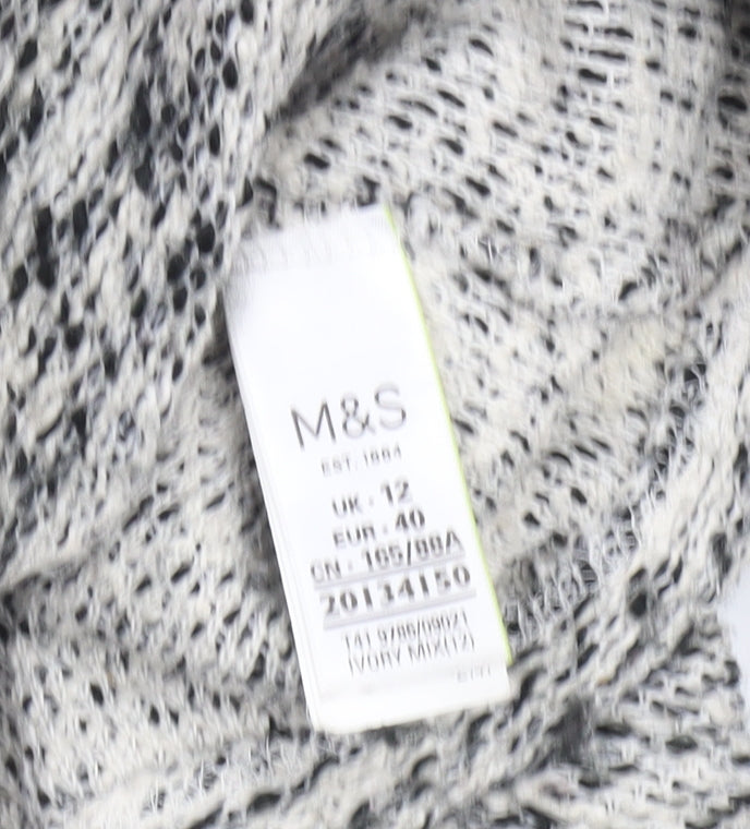 Marks & Spencer Women’s Grey Open-Knit Pullover Jumper Size 12