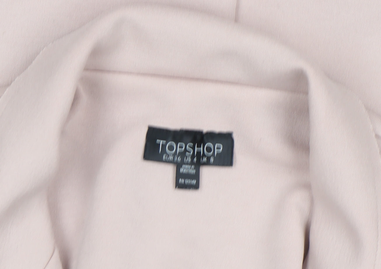 Topshop Women's Pink Long Sleeveless Waistcoat Size 8 Classic Style