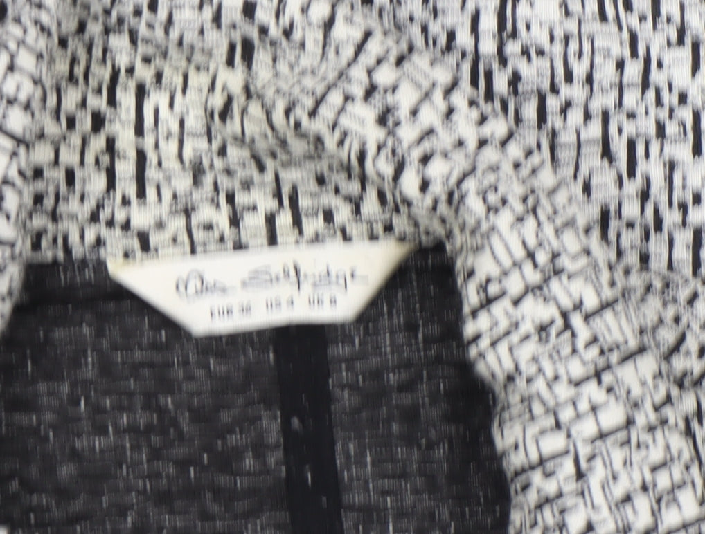 Miss Selfridge Women’s Black & White Tweed Coatigan Size 10 Longline Jacket