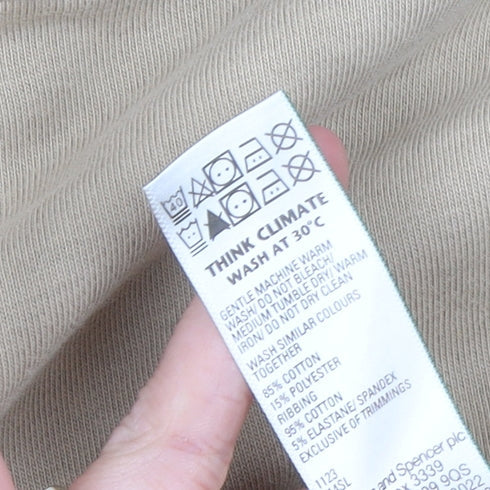 Marks & Spencer Women’s Beige Hoodie Large Cotton Blend Pullover
