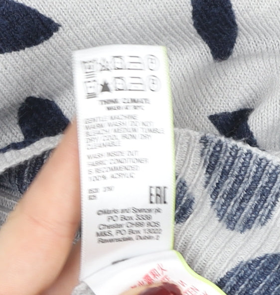 Marks & Spencer Women Grey Mix Leaf Print Pullover Sweatshirt Size 8