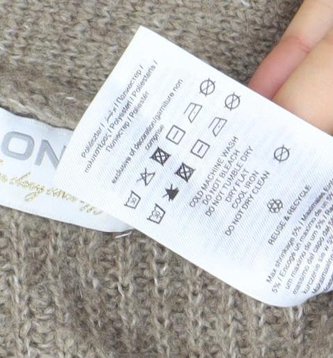 ONLY Women’s Beige Chunky-Knit V-Neck Button Cardigan Medium