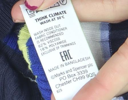 Marks & Spencer Women’s Multicoloured Striped Long Sleeve Pullover Jumper Size 16