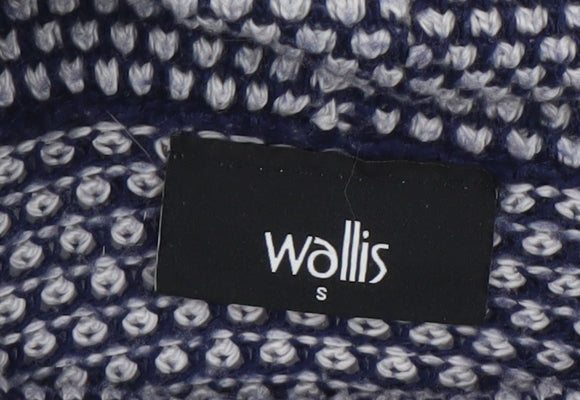 Wallis Women Blue Chunky Knit Cowl Neck Long Sleeve Jumper S