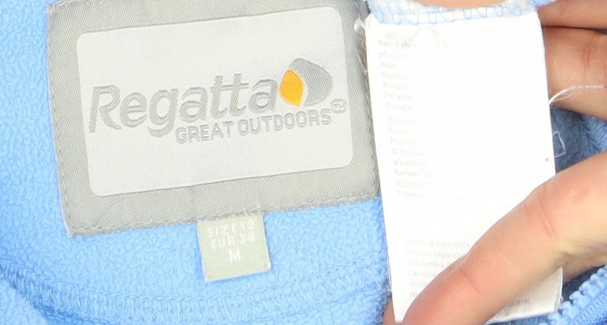 Regatta Women Blue Fleece Pullover Sweatshirt Size M 1/2 Zip Warm Top