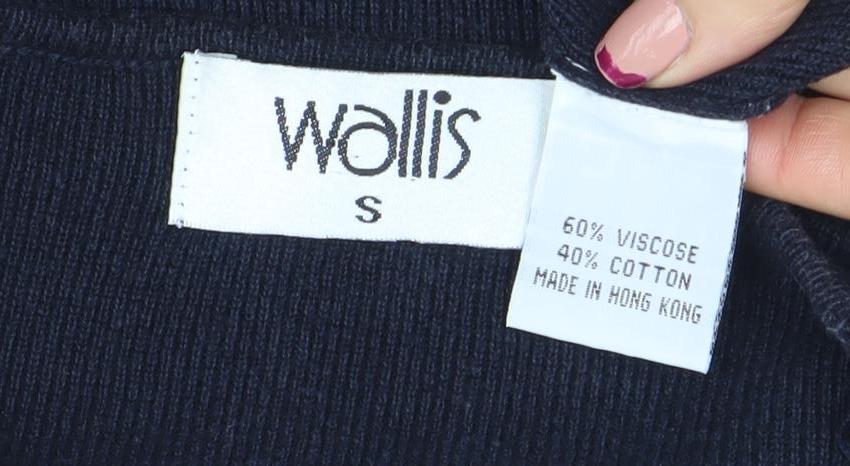 Wallis Womens Navy White Striped V-Neck Cardigan Size S