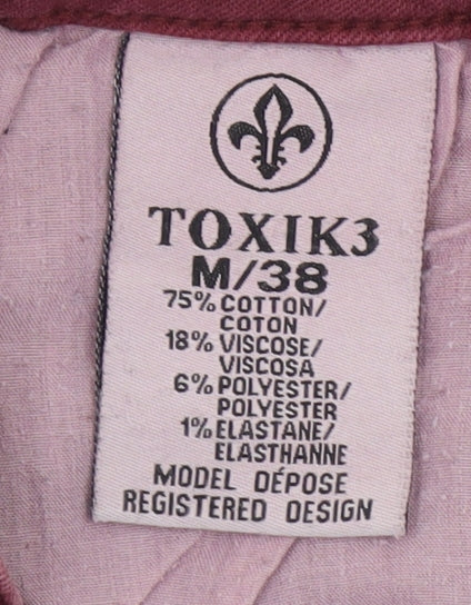 Toxik3 Womens Red Skinny Stretch Jeans Size 12 Slim Fit Denim