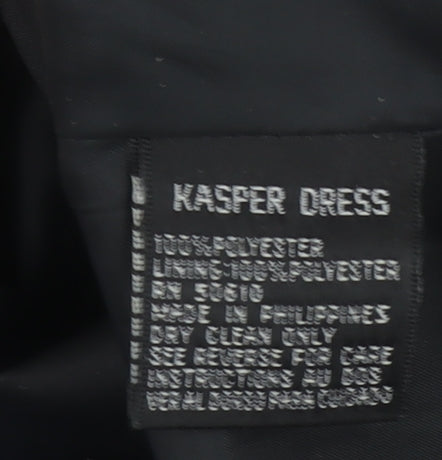 Kasper Women Black Sheath Knee Length Ruffle Dress Size 12