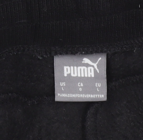 Puma Women's Black Jogger Sweatpants L Fleece Comfort Sportswear