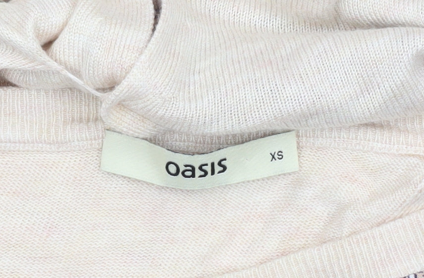 Oasis Womens Multicoloured Paisley Viscose Knit Jumper XS